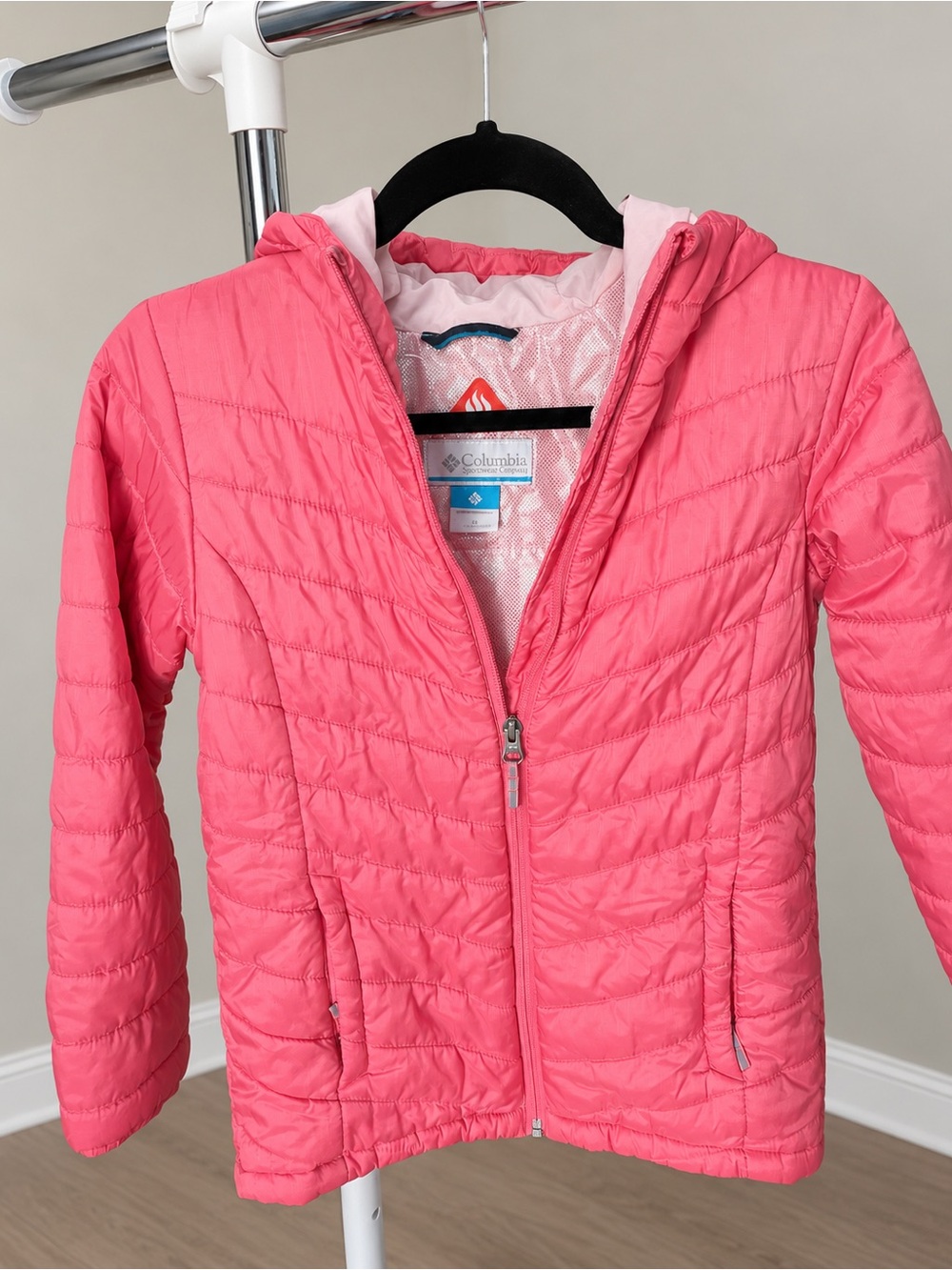 Columbia Girls' Pink Hooded Packable Puffer Jacket